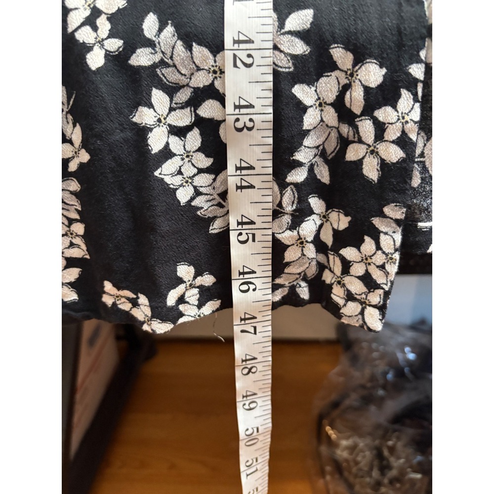 Who What Wear Black Floral Maxi Dress Side Cut Out Tassel Tie Small - Picture 8 of 8
